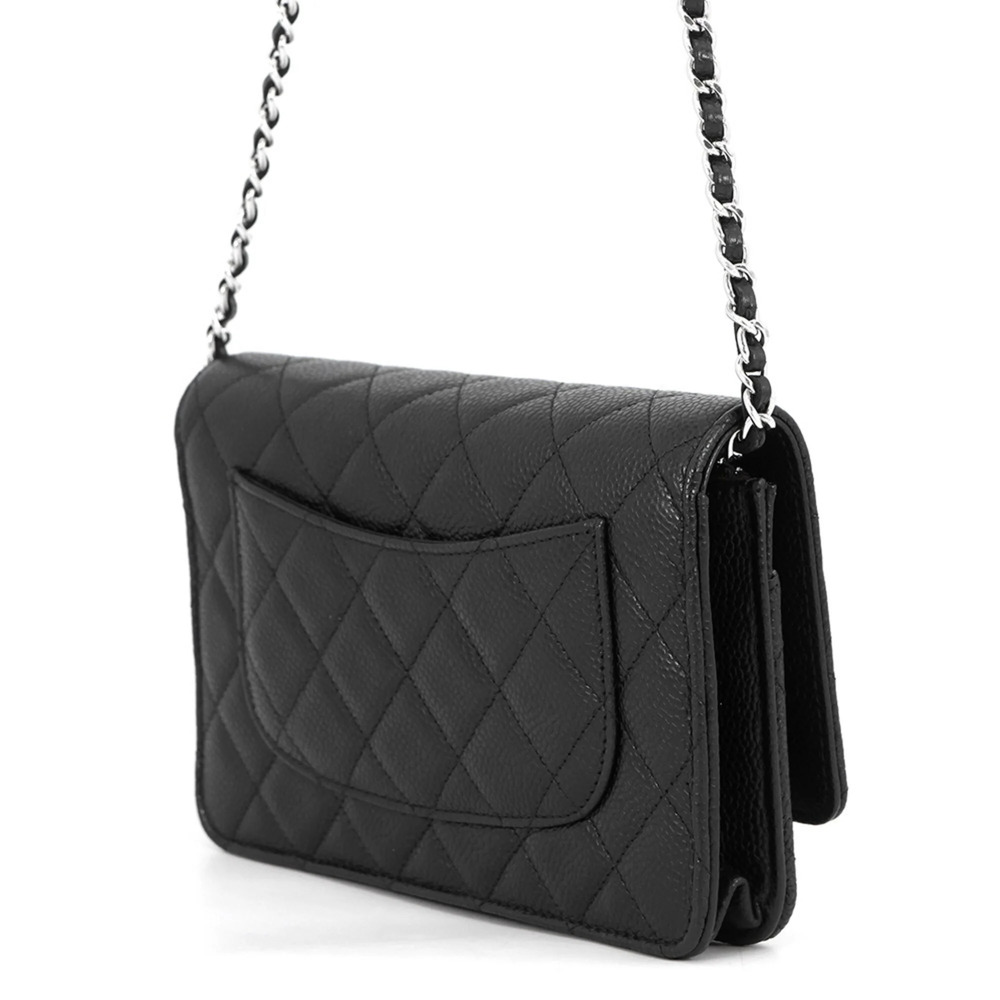 CHANEL Black Caviar Leather Logo Wallet - Picture 2 of 12